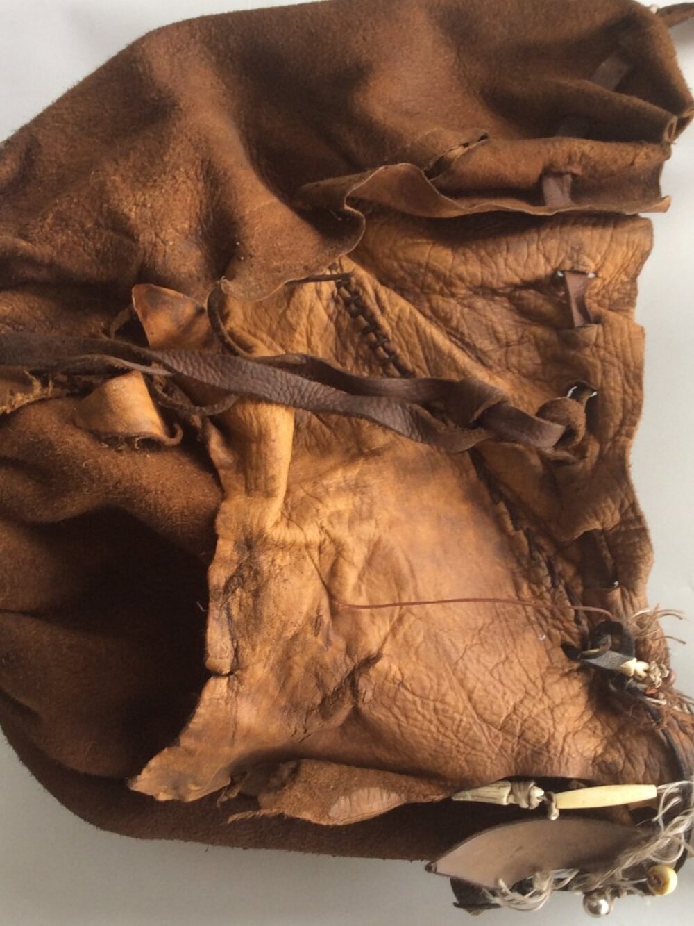 100% Handmade Genuine Raw Leather Medieval Slouch Bag OS